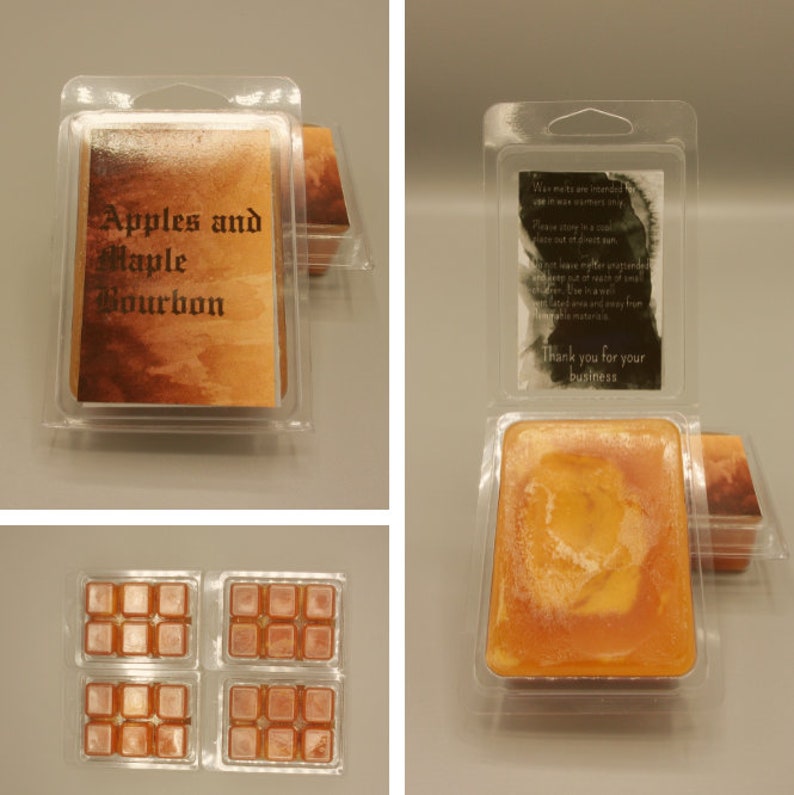 Apples and Maple Bourbon Wax Melts Wax Tarts Manly Scents Dessert ScentsVegan Friendly Scented Wax Melt Scented Wax Tart Strong Scent
