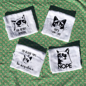 Grumpy Cat flour sack towels/ funny Grumpy Cat kitchen towels- great hostess gift or housewarming gift!