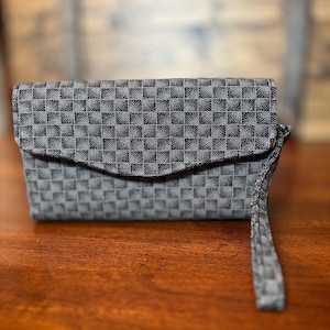 Handcrafted Black & Gray, Clutch Wallet