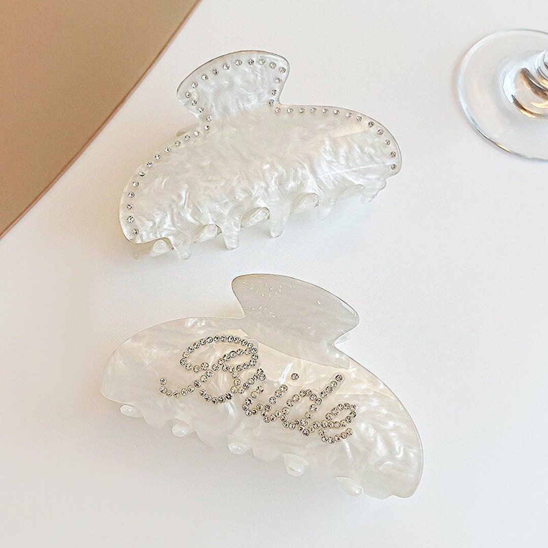 Rhinestone Bride Hair Claw Acrylic Hair Clip Acetate Hair Etsy