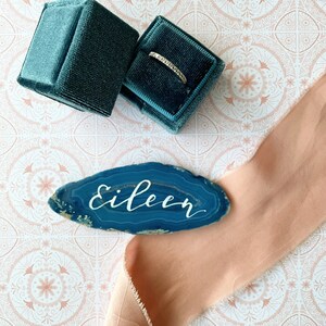 Agate Slice Place Cards - Blue