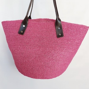Stroh Tasche, handgemachte Raffia Tasche, gehäkelte Tasche, Bast Beutel, Strand Tasche, Stroh Strand Tasche, Stroh Pool Tasche, gehäkelte Tasche