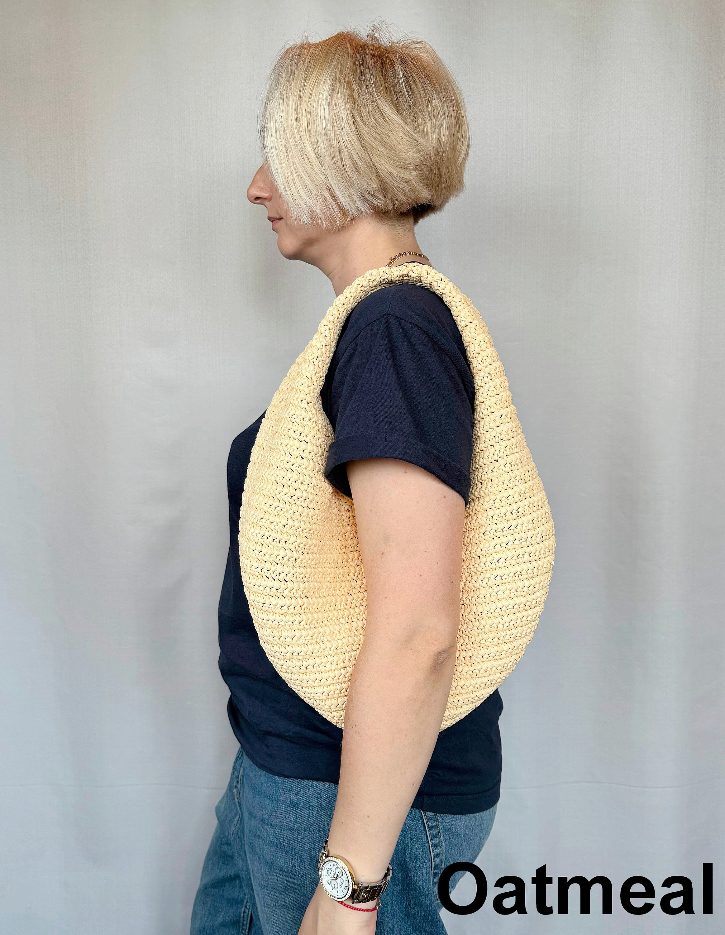 Small Nassa Raffia Hobo Bag main image 0