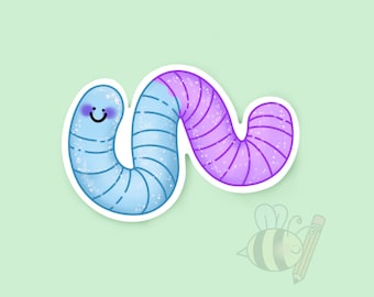 Blue & Purple Gummy Worm Sticker!