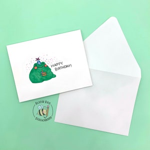 Carte d’anniversaire mignonne de grenouille idiote