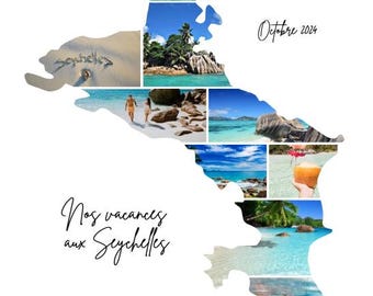 Les Seychelles, Collage 9 photos, A4