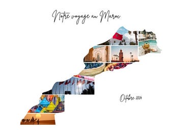 Maroc, Collage photos, Voyage, 8 photos, A4