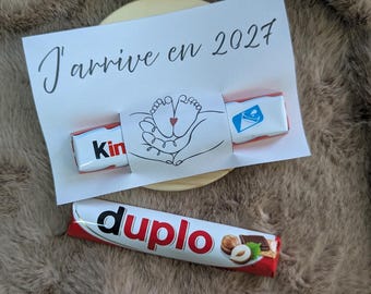 Annonce Grossesse 2027, Carte cadeau, prêt à imprimer
