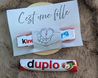 Annonce bébé fille, Carte cadeau, prêt à imprimer