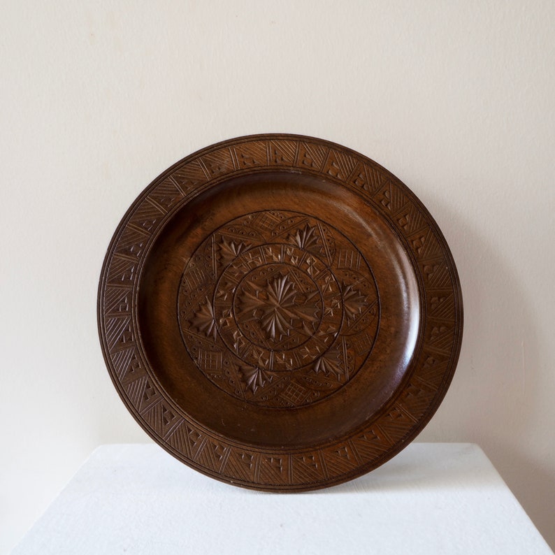Carved Wooden Plate