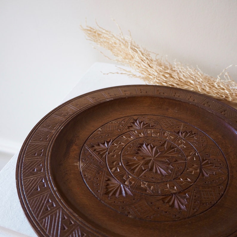 Carved Wooden Plate