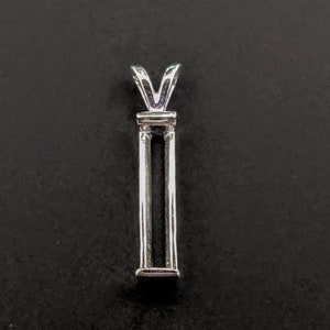 Solid Sterling Silver or 14kt Gold 6mm-30mm Medium Tourmaline Cut Pendant Setting, New, Made in USA 161-330/141-330