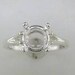 Sterling Silver 9-15mm Round 4 Prong Pre-Notched Blank Ring Size 7 shank setting 163-496