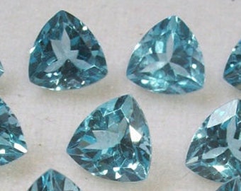 Wholesale, Natural African Sky Blue Topaz, 5, 6, 9, 10, and 11mm Trillion Cut, VVS Eye Clean, Loose Stone