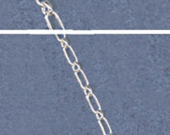 Chaîne rectangulaire en argent sterling 925 massif 2,7 mm, Chaîne au pied, Chaîne en vrac, Fabriqué aux États-Unis 460-146