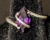 Marquise Cut Natural Gemstones in Sterling Silver Ring, Citrine, Garnet, Peridot, Topaz, Amethyst, Gifts For Her, Love, Birthstone