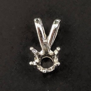 Solid Sterling Silver or 14kt Gold 3mm-9mm Round 6 Prong Pendant Setting, New, Made in USA 161-116/141-116