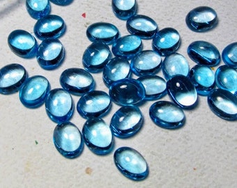 London Blue Topaz 6x4mm to 8x6mm Natural London Blue Topaz Cabochon Oval Loose Gemstone @ All Calibrated Size Available 6x4mm to 8x6mm