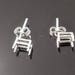 925 Solid Sterling Silver 1 Set (2 pieces) 5x3-12X10 Emerald Earrings Setting, New, Made in USA 162-020