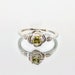 Solid Sterling Silver or Solid 14kt White, Yellow or Rose Gold Flower Rose with Leaves Ring, Natural Gemstone, Promise Ring, Size 4-7