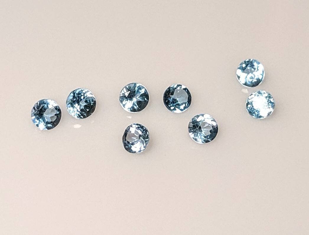 1tcw Lot of Natural African Sky Blue Topaz 3mm Round VVS - Etsy