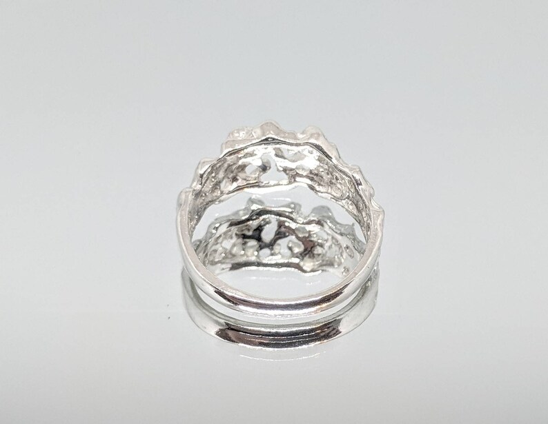 Fashion Ring 168-022148-022 Sterling Silver or Solid 14kt White or Yellow Gold Nugget Freeform Ring Shank Size 7 setting DYI Jewelry