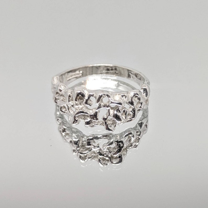Fashion Ring 168-022148-022 Sterling Silver or Solid 14kt White or Yellow Gold Nugget Freeform Ring Shank Size 7 setting DYI Jewelry