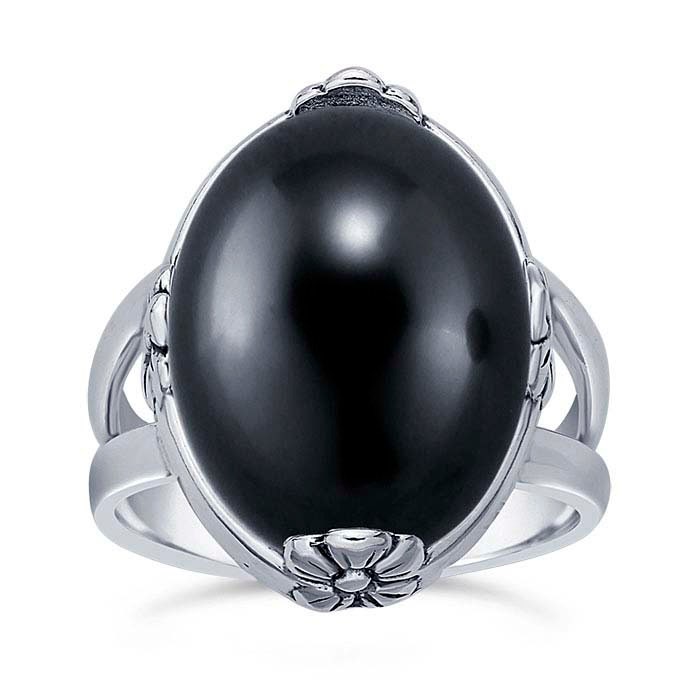 Sterling Silver Flower Accent 18x13 Mm Oval Ring Mounting Etsy