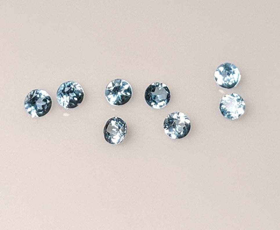 1tcw Lot of Natural African Sky Blue Topaz 3mm Round VVS - Etsy