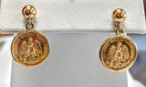 Gold coin dangle earrings sale