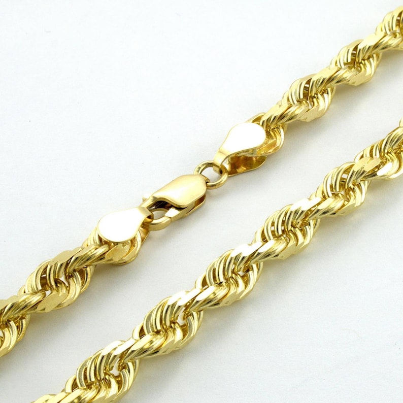 Solid 14kt Gold Regular Solid Rope Chain Rope Necklace 1.8mm | Etsy