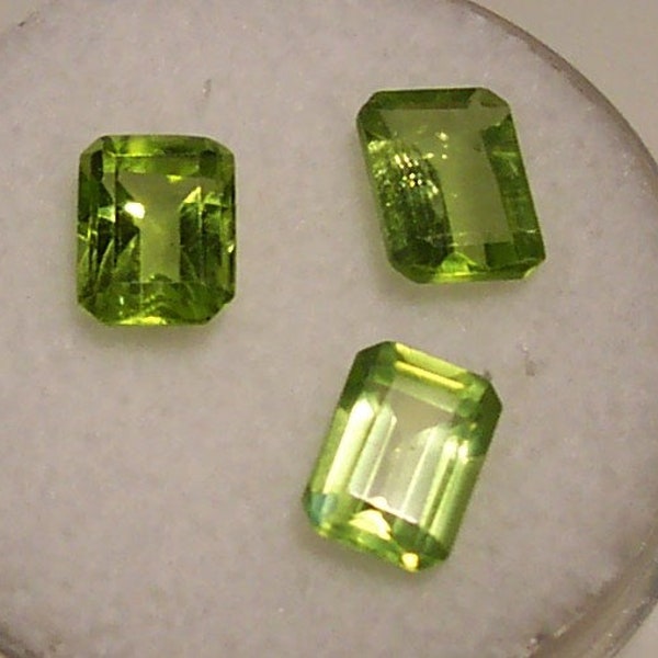 Wholesale, Natural Genuine Pakistani Peridot, 5x3, 6x4, 7x5 Emerald Cut, VVS, Loose Stone, August Birthstone