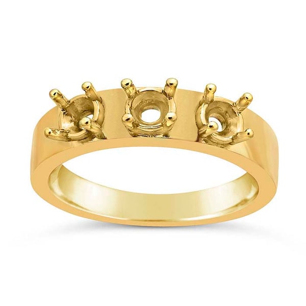 Gold Ring Settings Without Stone Etsy