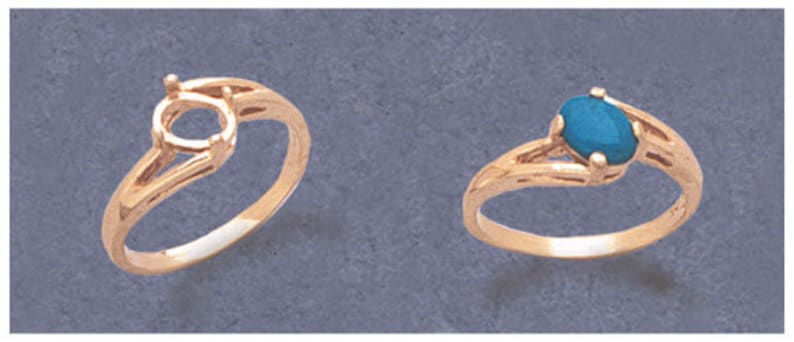 Blank Offset Ring setting Size 7 163-568143-568 Cabochon Solid Sterling Silver or 14kt Gold 7X5-10X8 Oval Cab