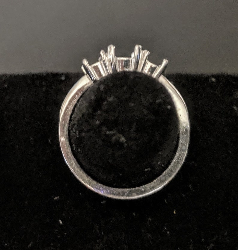Solid Sterling Silver or 14kt White or Yellow Gold 6x4-10x8 Oval w Oval Accents blank Pre-Notched Ring setting Size 8 163-551143-551