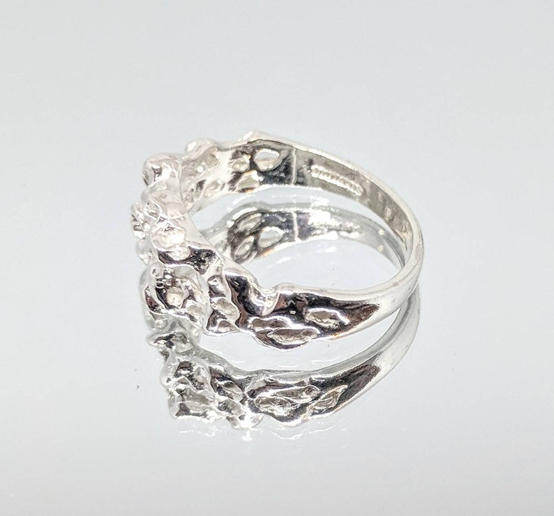 Fashion Ring 168-022148-022 Sterling Silver or Solid 14kt White or Yellow Gold Nugget Freeform Ring Shank Size 7 setting DYI Jewelry