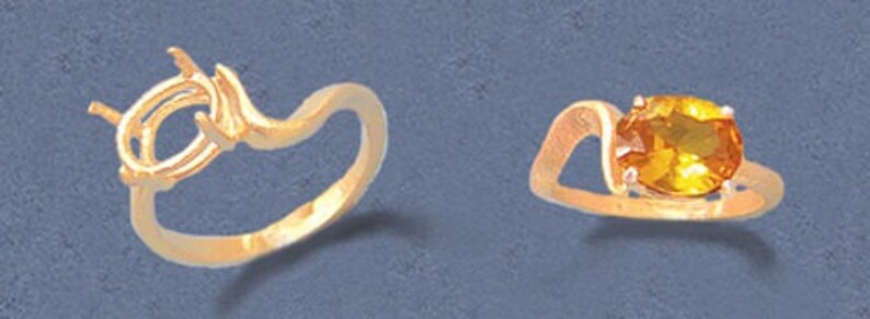 163-429143-429 Solid Sterling Silver or 14kt White or Yellow Gold 9x7 Oval blank Swirl Side Set Ring setting Size 7