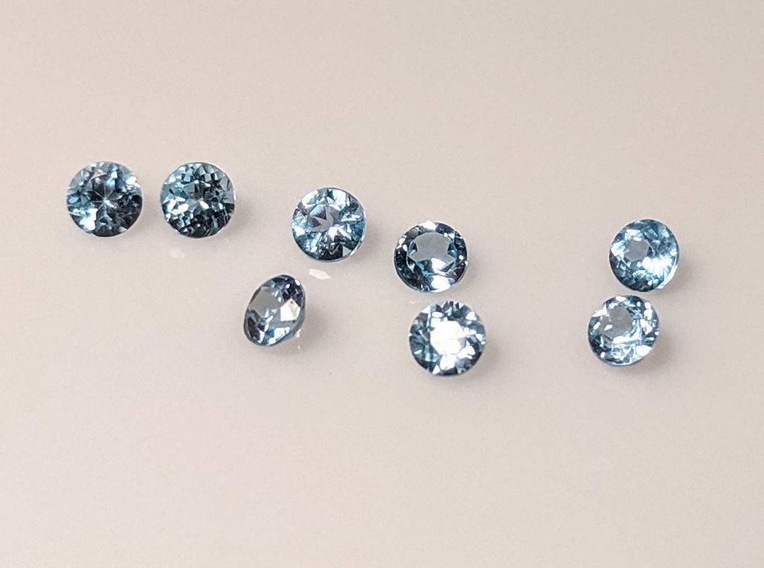 1tcw Lot of Natural African Sky Blue Topaz 3mm Round VVS - Etsy