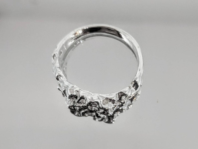 Fashion Ring 168-022148-022 Sterling Silver or Solid 14kt White or Yellow Gold Nugget Freeform Ring Shank Size 7 setting DYI Jewelry