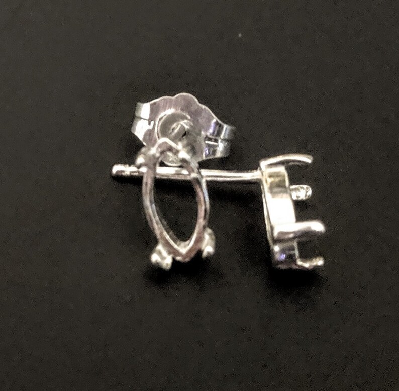 2 pieces Sterling Silver or 14kt Gold 1 Set Earrings Setting 162-640142-640 5x2.5-12X6 Marquise Cab Cabochon