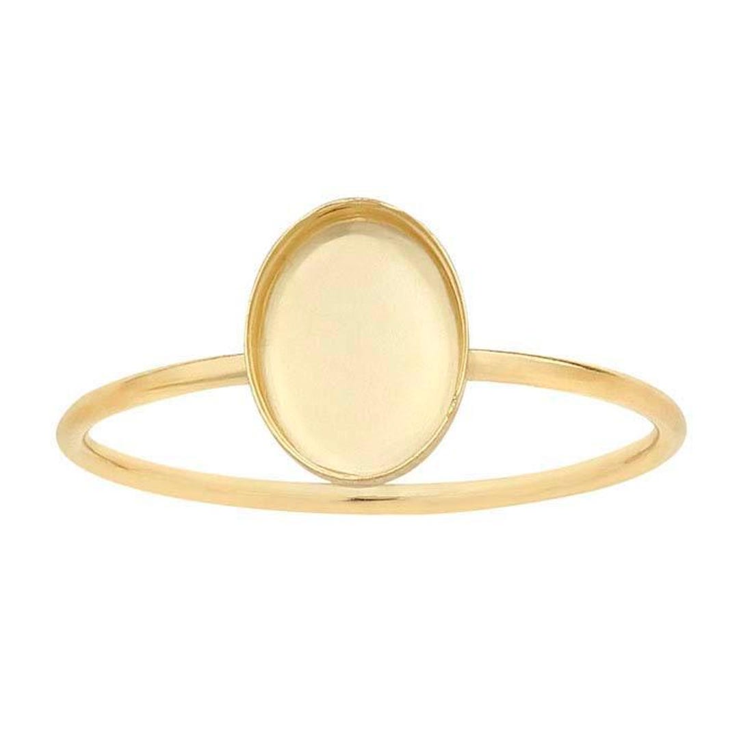 thumbnail image 2 of 10x8mm Pre-Notched Oval Cabochon Pendant Setting - 10K Yellow Gold CP163-10KY 2 of 4