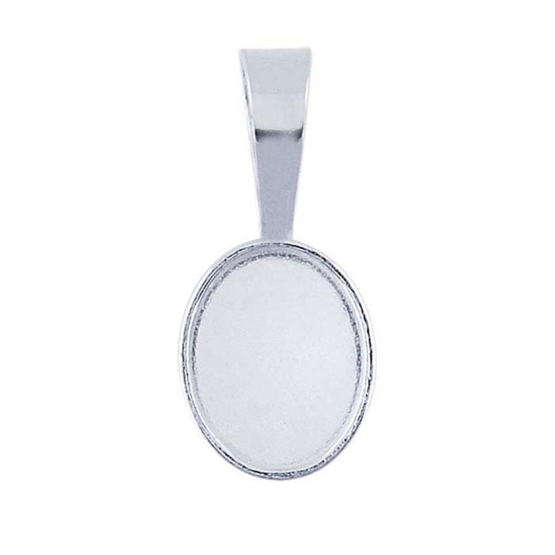 Sterling Silver Oval Cabochon Triplet Pendant Setting - Pre-Notched (8x6-12x10mm)