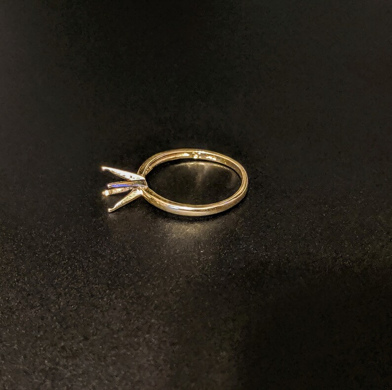 14kt Solid White Yellow or Rose Gold 38mm Round 4 Prong Deep Etsy