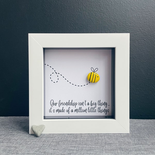 Best Friend Gift, friendship gift, Bee Gifts, Unusual Gifts for Women, 70th Birthday Gift for Women, 40th 50th 60th gifts, Pebble Art, BFF