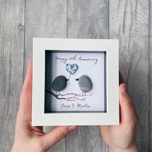 20th Wedding Anniversary Gifts, China Anniversary Gift, 20th Anniversary Gifts for Husband and Wife, Personalised Anniversary Pebble Picture