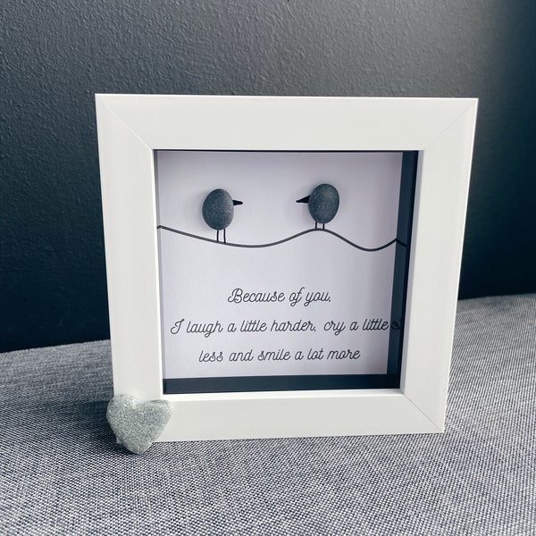 Best Friend Gift, Unusual Gifts for Women, 50th 60th 70th Birthday Gift for Women, Pebble Picture Birthday Frame for Her, Best Friend Frame