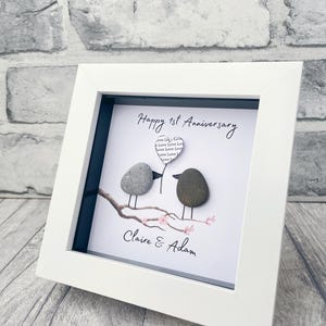 1st Anniversary gift, 1st Wedding Anniversary Gifts, Paper Anniversary Personalised gift, Pebble Art Anniversary gift for husband wife