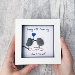 Cadeaux d'anniversaire personnalisés, cadeau pour couple M. et Mme, oeuvre de galets 5e 10e 20e 25e 30e 35e 40e 45e 50e 60e anniversaire de mariage