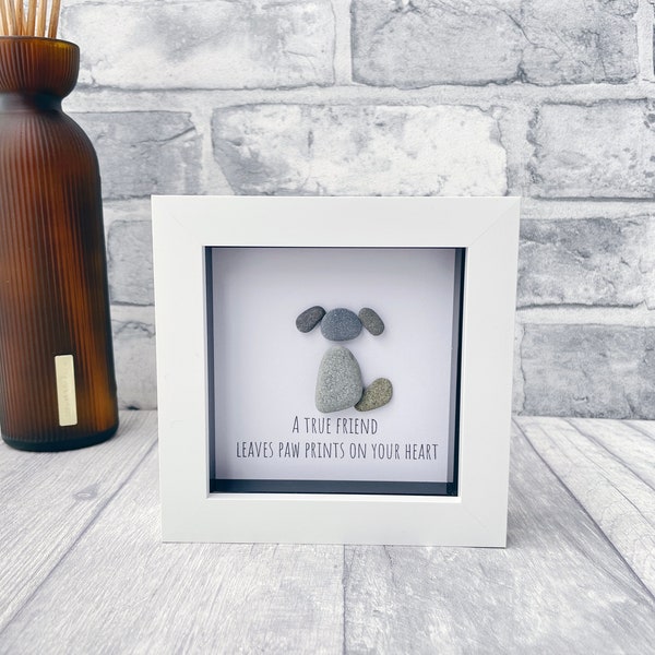 Gifts for Dog Lover, Dog Memorial Gift, Dog Portrait, Nan Gifts, 70th Birthday Gift for Her, Unusual Gifts Women, Pebble Art Dog, 60th Gifts