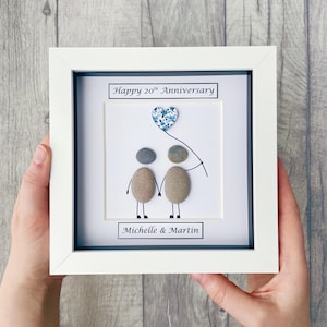 20th Wedding Anniversary Gifts, China Anniversary Gift, 20th Anniversary Gifts for Husband and Wife, Personalised Anniversary Pebble Picture